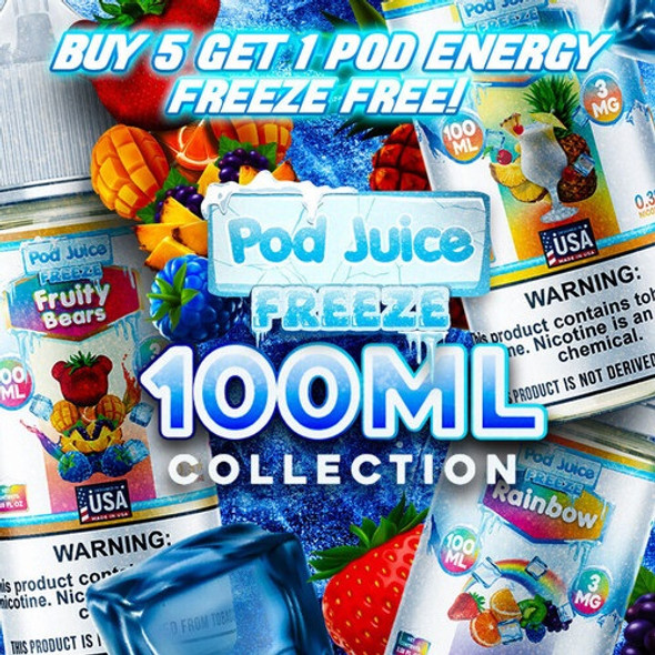 POD Juice Freeze E-Liquid 100ML with Synthetic Nicotine | ValgousUSA #1 ONLINE VAPE SHOP