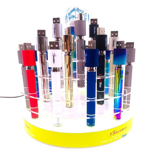 Rock Star Twist Pinnacle 380mAh Round Slim Battery Pen - Assorted Colors