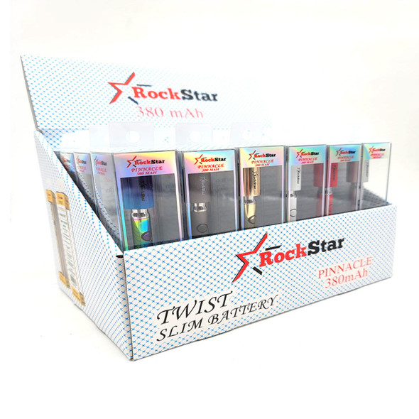 Rock Star Twist Pinnacle 380mAh Adjustable Voltage Slim Battery Pen - Assorted Colors