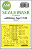 ASKM48137 1/48 Art Scale A6M2b Zero Type 21 one-sided express mask for Academy  MMD Squadron