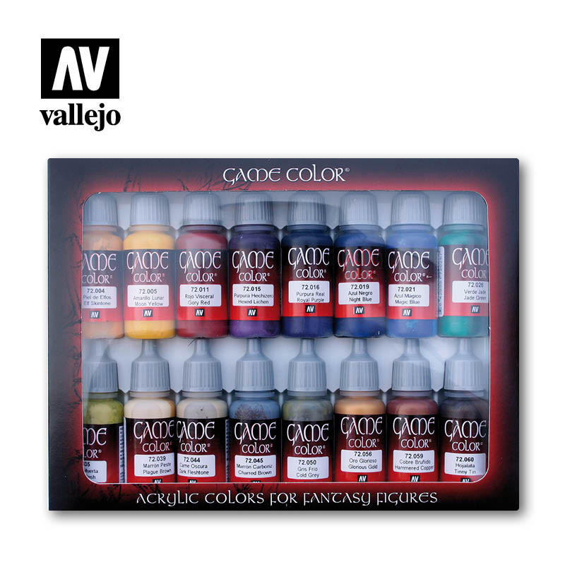 Vallejo Paint 17ml Bottle Advanced Game Color Paint Set (16 Colors