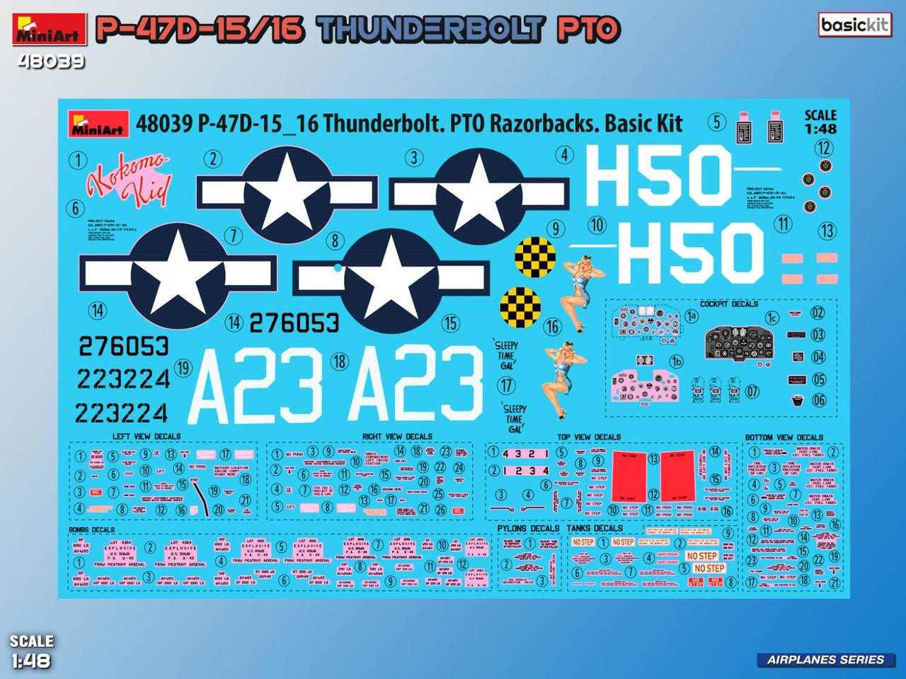 1/48 Miniart P-47D-15/16 Thunderbolt PTO Razorbacks (Basic Version ...
