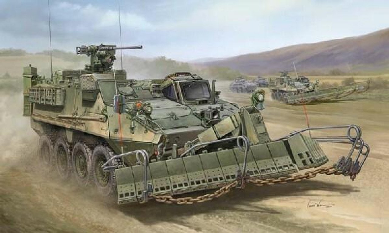 TRP1575 1/35 Trumpeter M1132 Stryker Engineer Squad Vehicle ESV w/Surface Mine Plow MMD Squadron