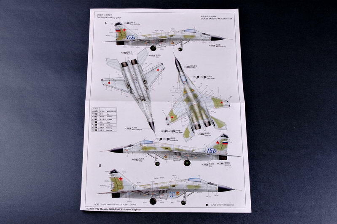 1/32 Trumpeter Mig29M Fulcrum Russian Fighter - FreeTimeHobbies.com