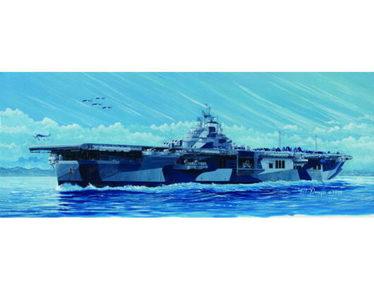 銀座本店1/700 アメリカ海軍 航空母艦 フランクリン CV-13 1944 フルハル ケース付き完成品 日本