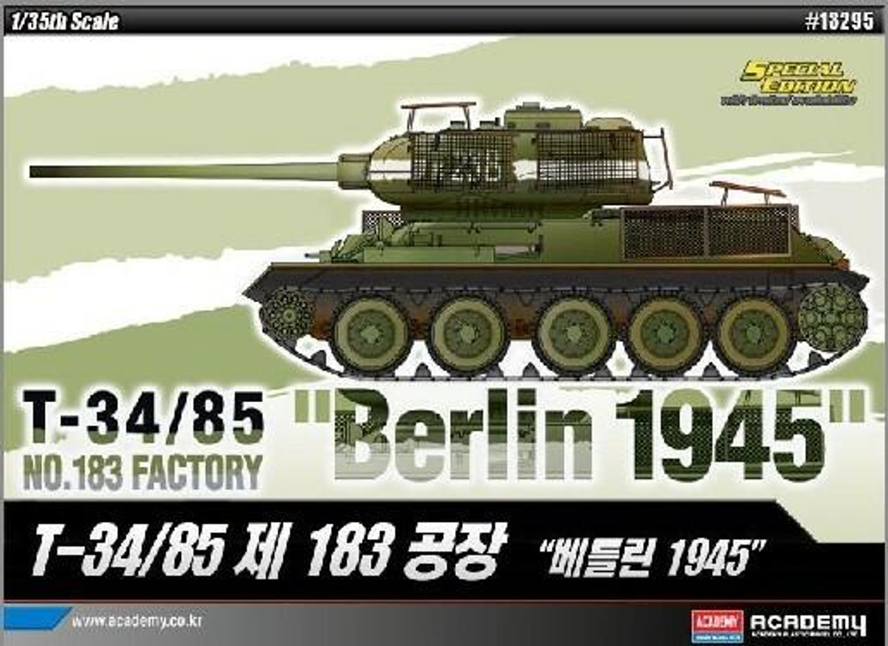 ACD13295 1/35 Academy T34/85 No.183 Factory Tank Berlin 1945 MMD Squadron