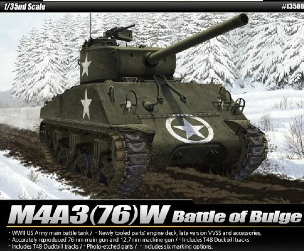 ACD13500 1/35 Academy M4A376W US Battle of Bulge Tank MMD Squadron