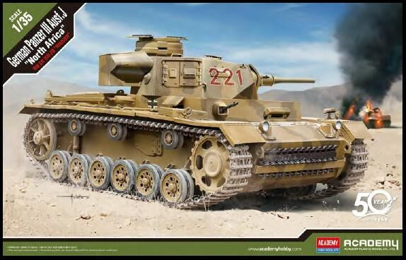 1/35 Academy German Panzer III Ausf J Tank North Africa Tank