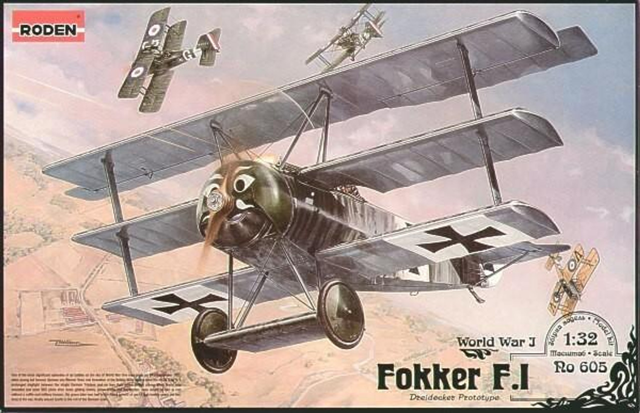 ROD605 1/32 Roden Fokker FI WWI German Triplane Fighter MMD Squadron