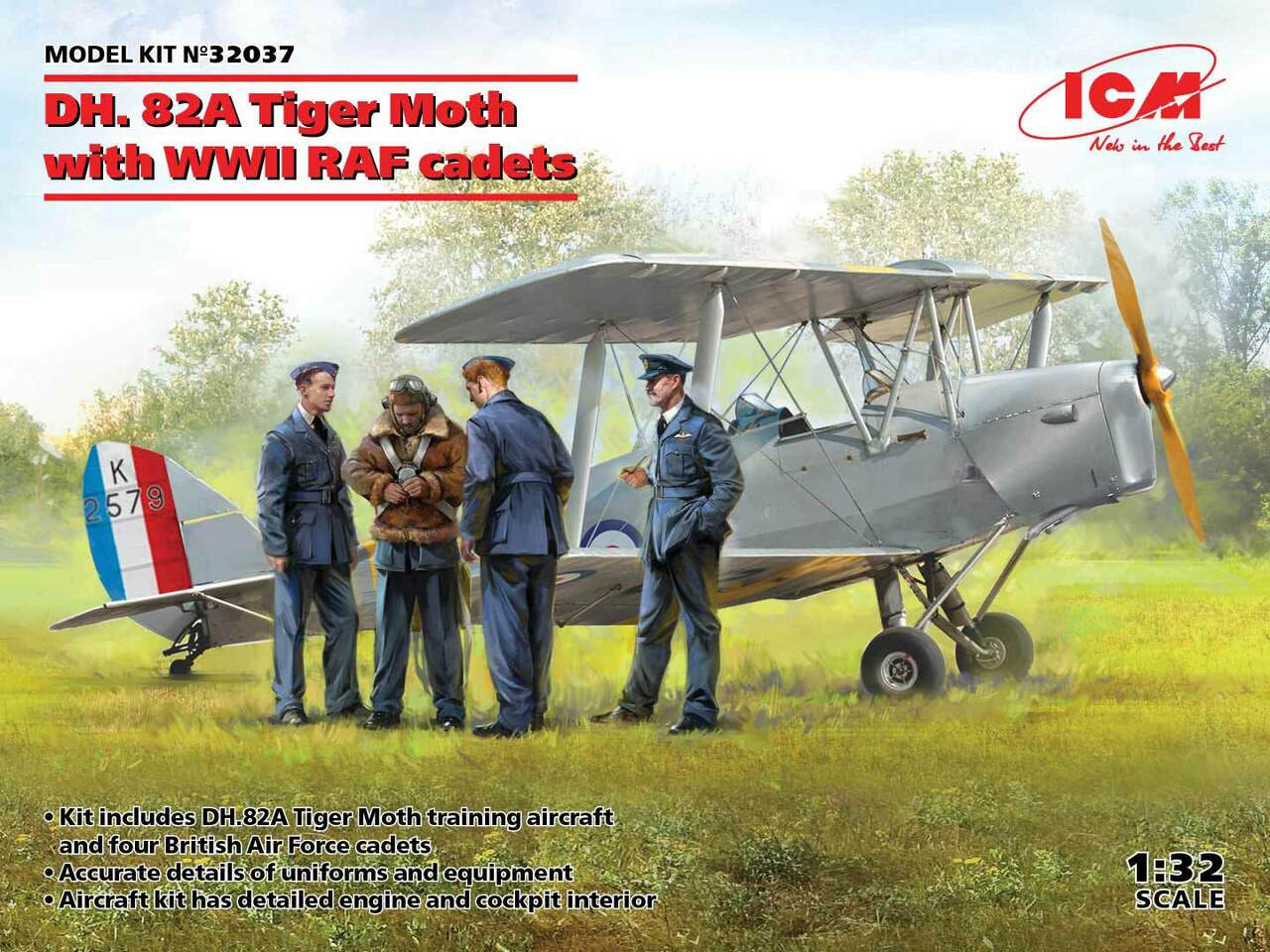1/32 ICM DH. 82A Tiger Moth with WWII RAF cadets - Squadron.com