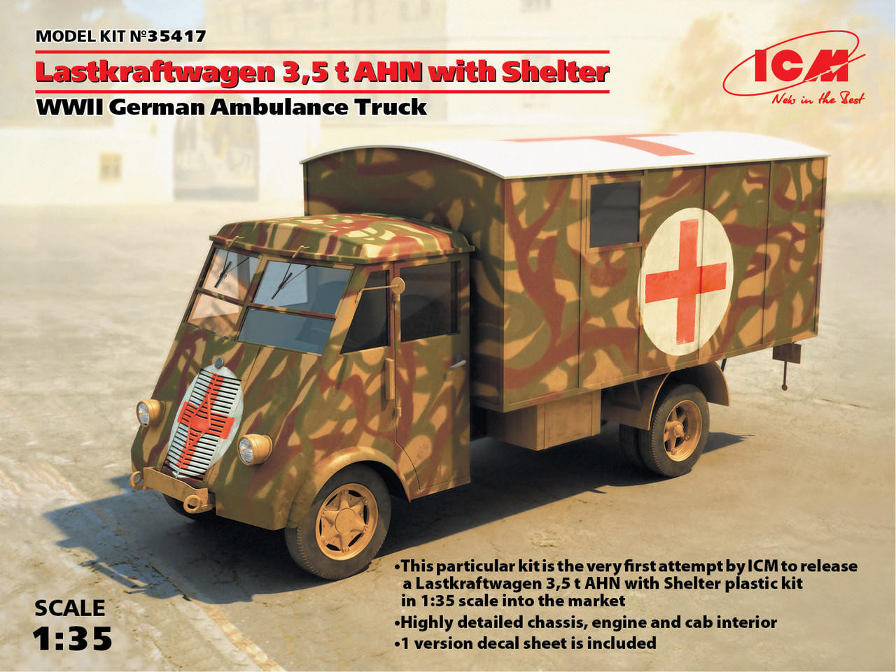 Maquette ICM 1/35 Camion Ambulance Wehrmacht 'Sankas' – Seconde Guerre Mondiale