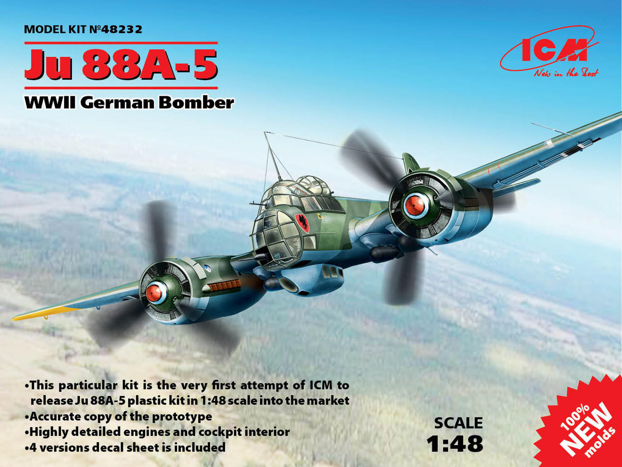 ICM Ju 88A-4/Torp WWIIドイツ魚雷機 1:48 1/48 ICM Ju 88A-4 Torp/A-17, WWII German Torpedo Plane - Squadron.com