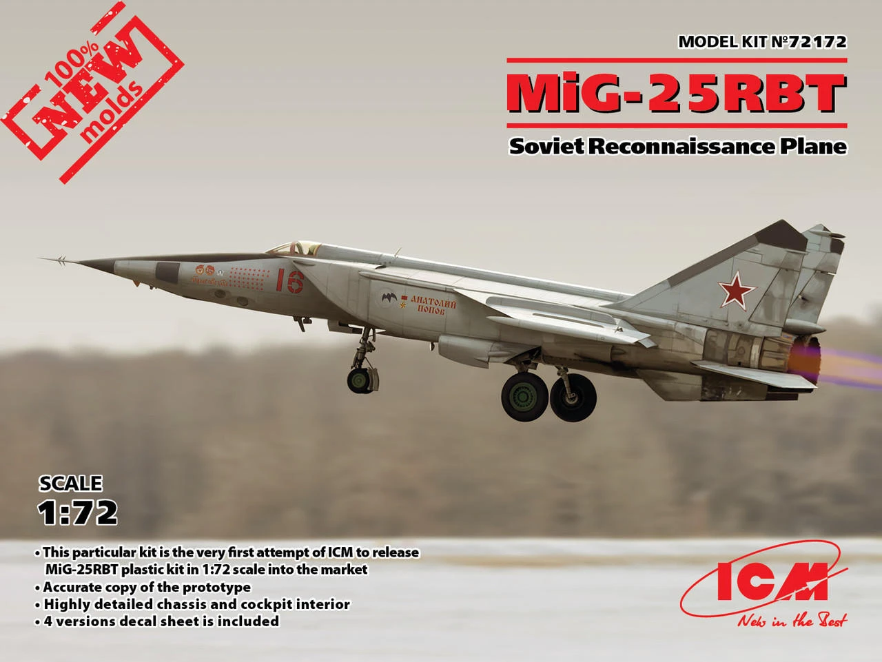 ICM Kit Modellismo 1:72 - MiG-25 RU Aereo Da Addestramento Sovietico [3312176]