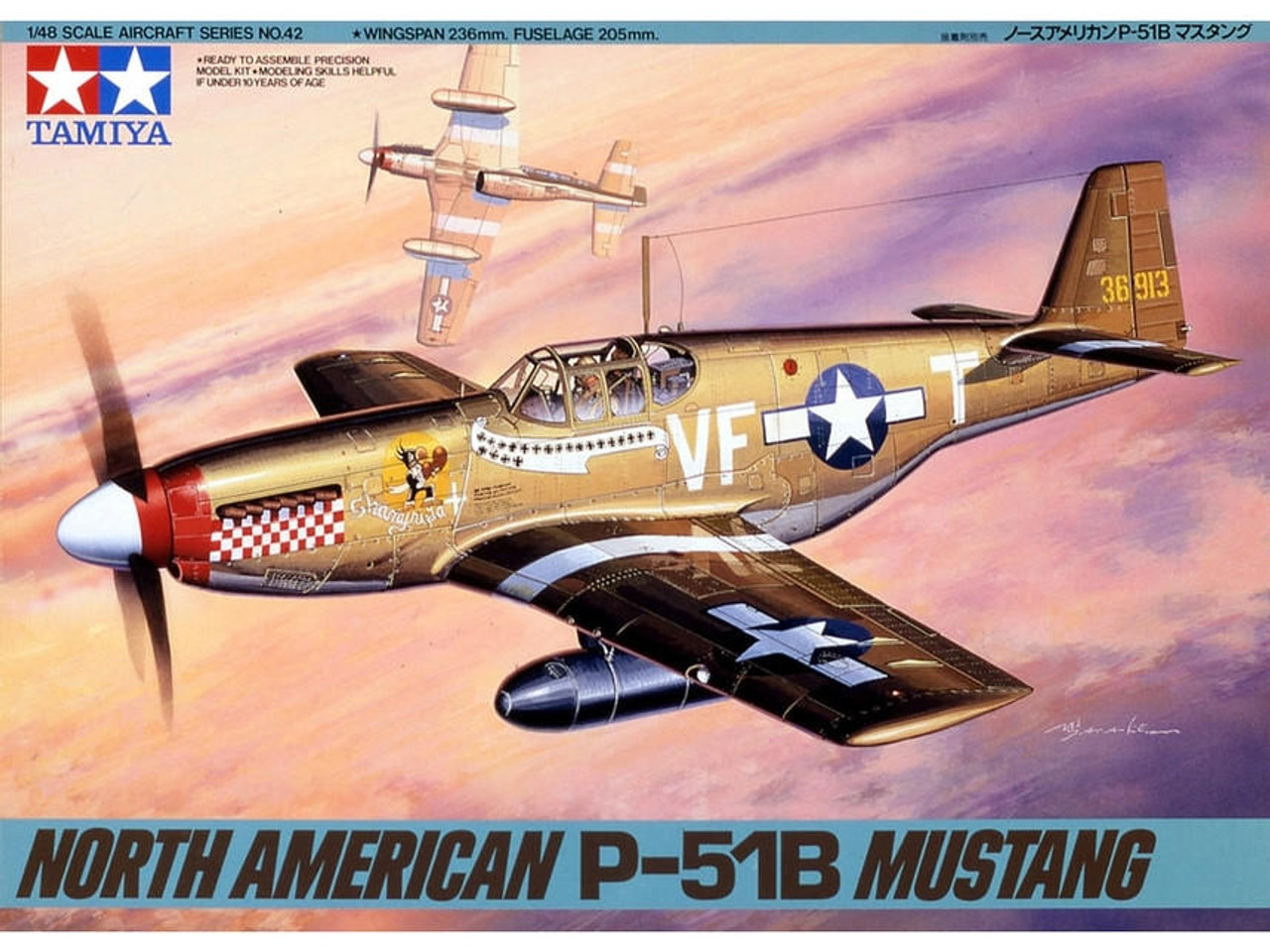 1:48 Scale Tamiya North American P-51D Mustang Plane Model Kit