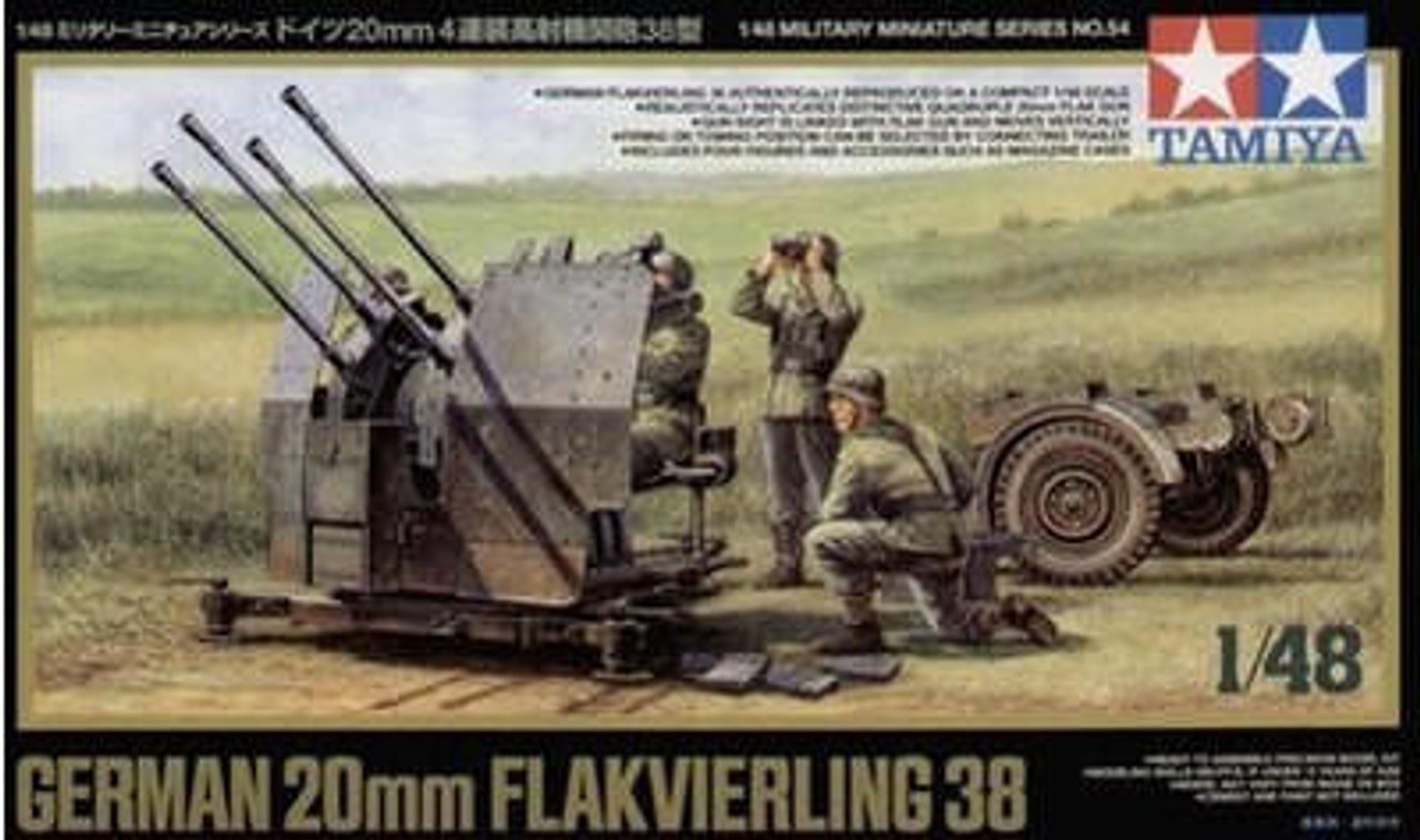 1/48 German 20mm Flak 38 Gun w/Trailer & 4 Crew - FreeTimeHobbies.com