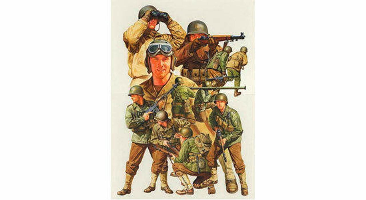 1/48 WWII US Army Infantry GI's (x15)