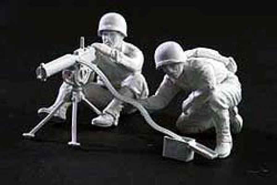 1/35 Master Box WWII US Machine Gunners (x2) w/Browning M1917A1