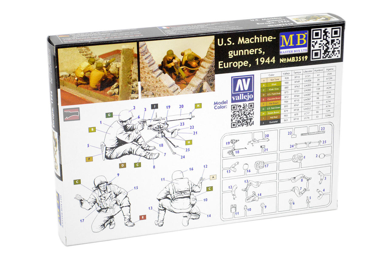 1/35 Master Box WWII US Machine Gunners (x2) w/Browning M1917A1
