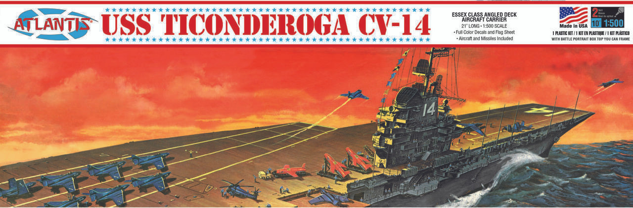 1/500 Atlantis Models USS Ticonderoga CV-14 Aircraft Carrier