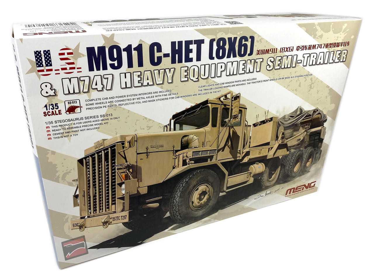 1/35 Meng US M911 C-HET Heavy Tractor (8x6) & M747 Heavy Equipment  Semi-Trailer