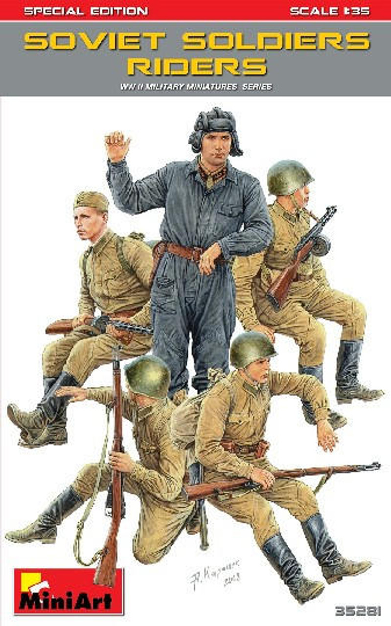 1/35 Miniart WWII Soviet Soldiers Riders (5) w/ Weapons & Equipment  (Special Edition) 