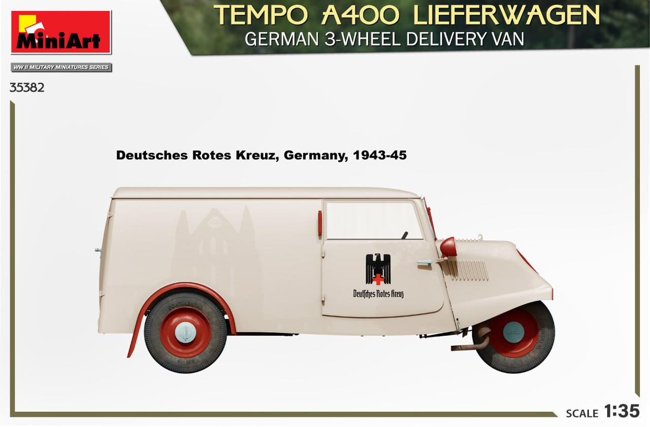 1/35 Miniart Tempo A400 Lieferewagen German 3-Wheel Delivery Van 