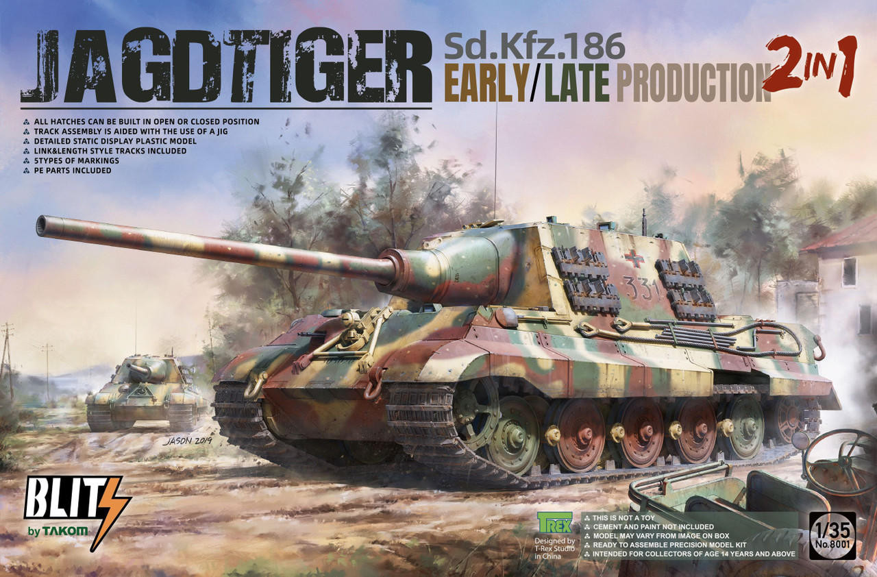 1/35 Takom Jagdtiger SdKfz 186 Early/Late Production Tank (2 in 1
