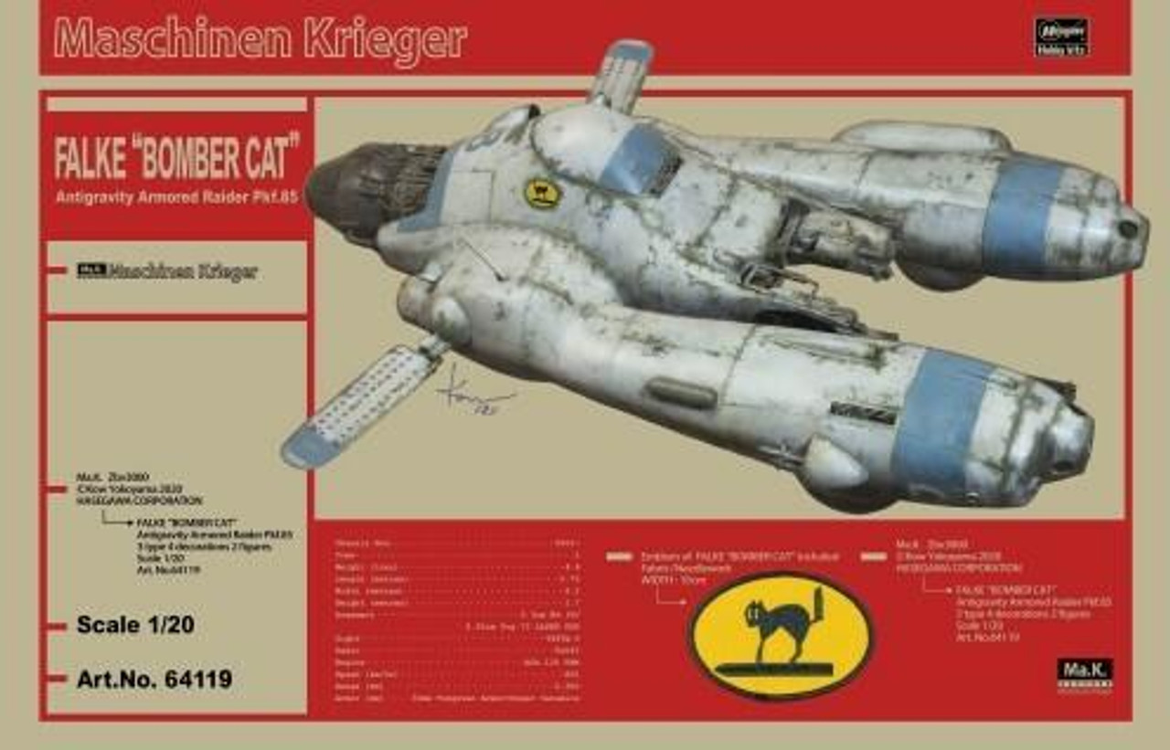 1/20 Hasegawa Maschinen Krieger Antigravity Armored Raider Falke Bomber Cat