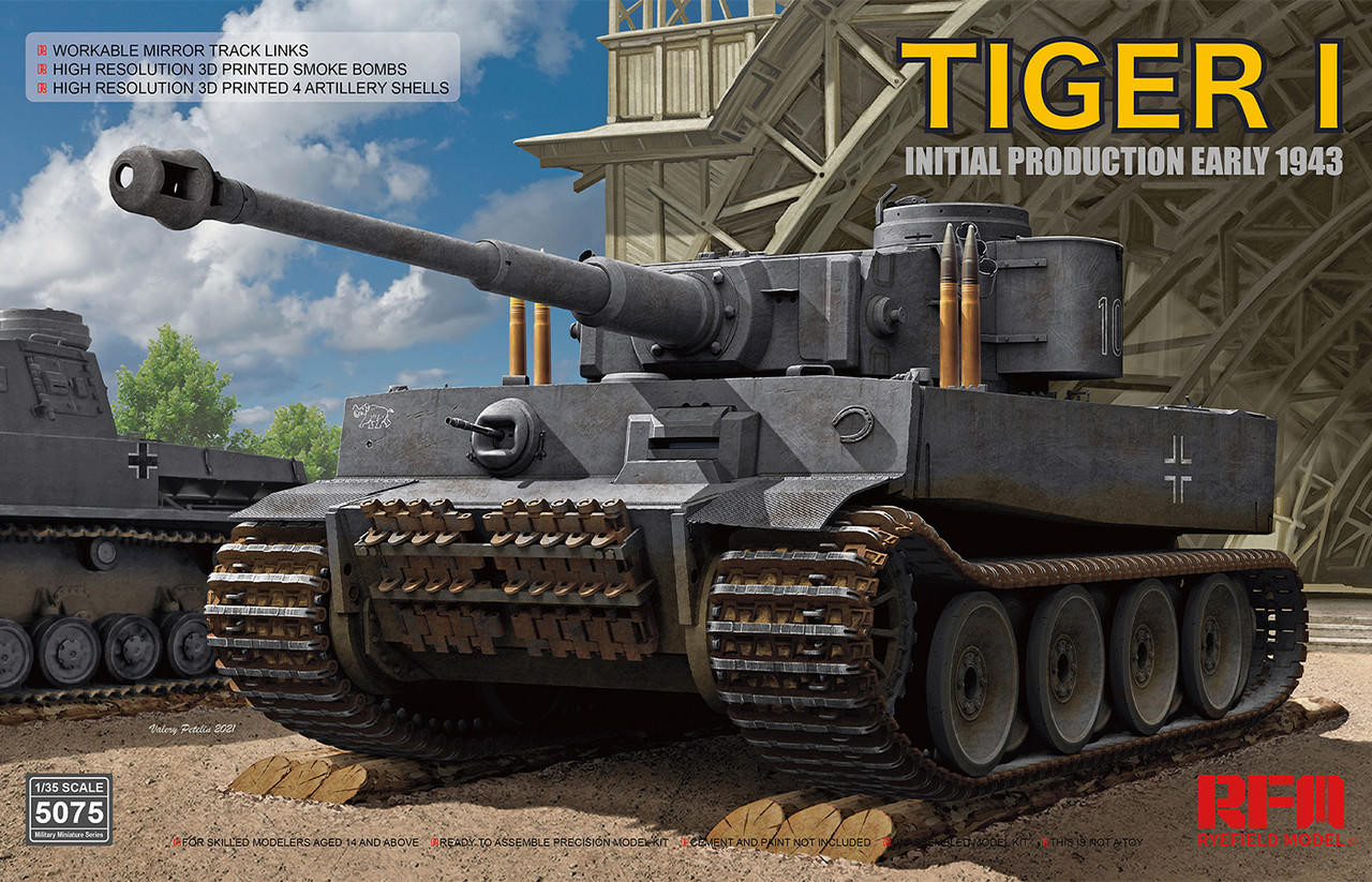 新品未組立RFM1/35スケールTIGERⅠInitial Production 1/35 Ryefield Model Tiger I Initial Prod. 1943 w/s - Squadron.com