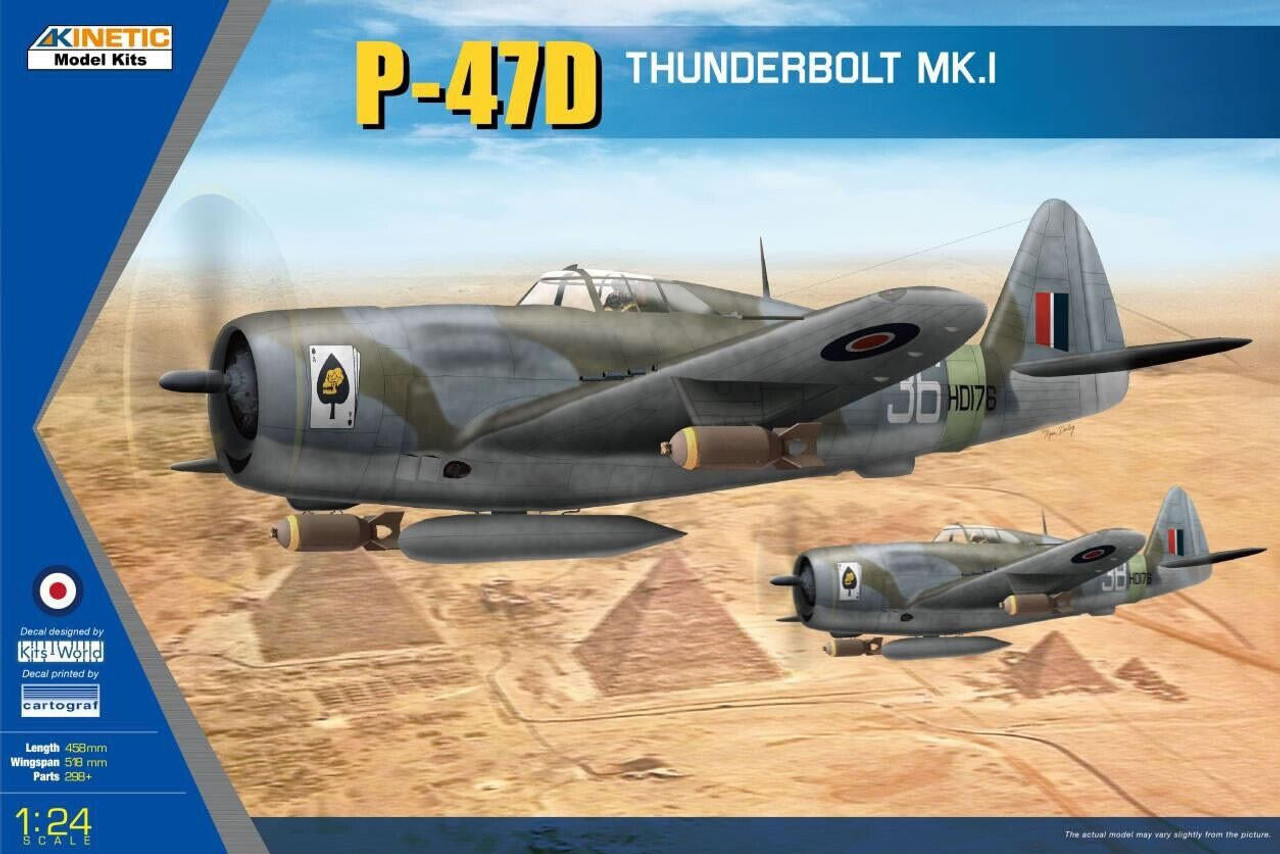 KIN3212 1/24 Kinetic P-47D THUNDERBOLT RAZORBACK RAF MMD Squadron