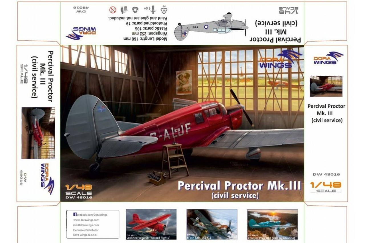 DOR48016 1/48 Dora Wings Percival Proctor MkIII civil registration MMD Squadron