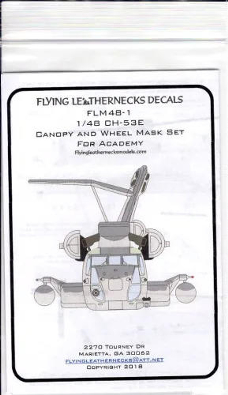 FLN-M48-1 1/48 Flying Leathernecks CH-53E Canopy Wheel mask for Academy MMD Squadron