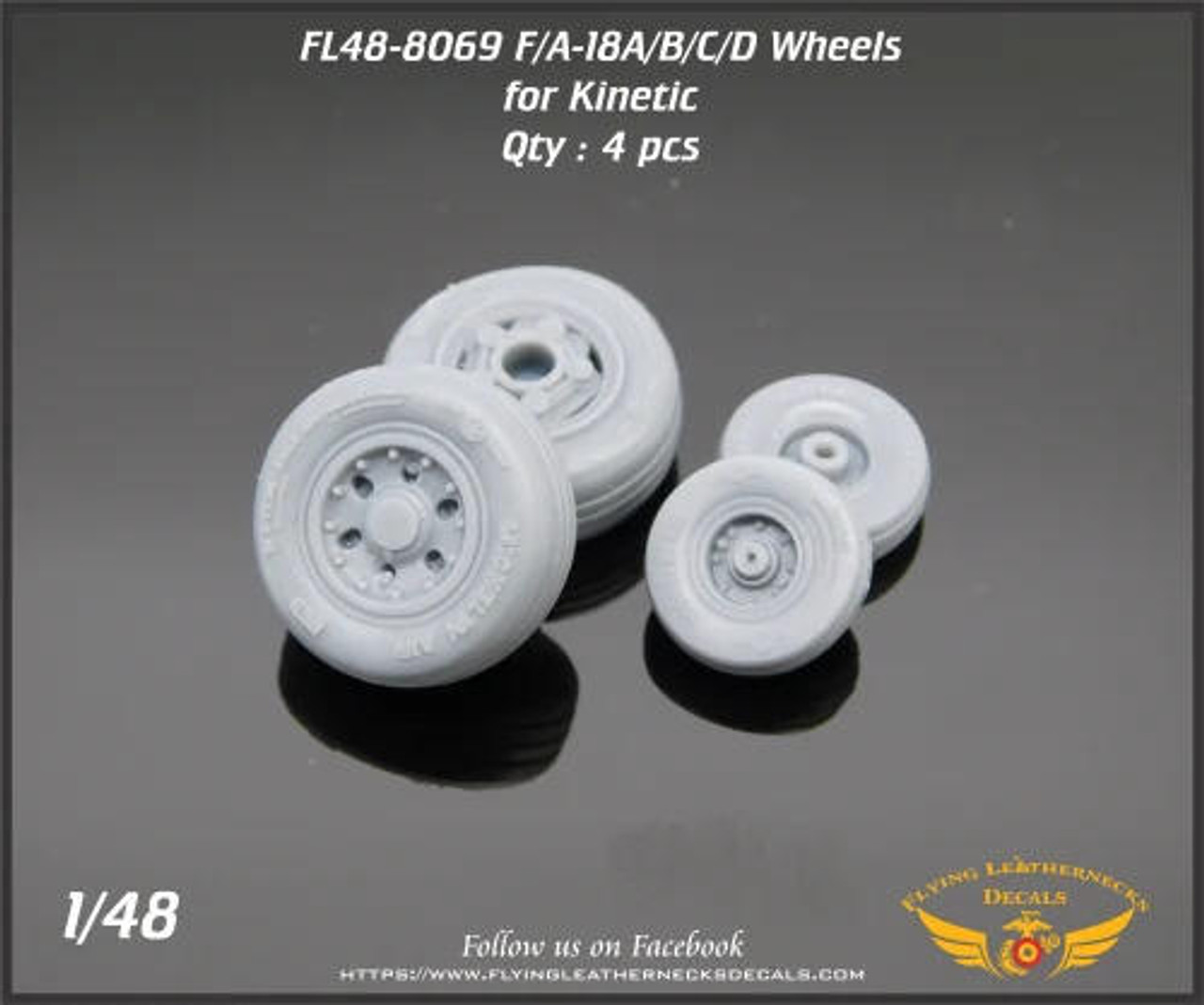 FLN-48-8069 1/48 Flying Leathernecks F/A-18A/B/C/D Wheels - Kinetic MMD Squadron