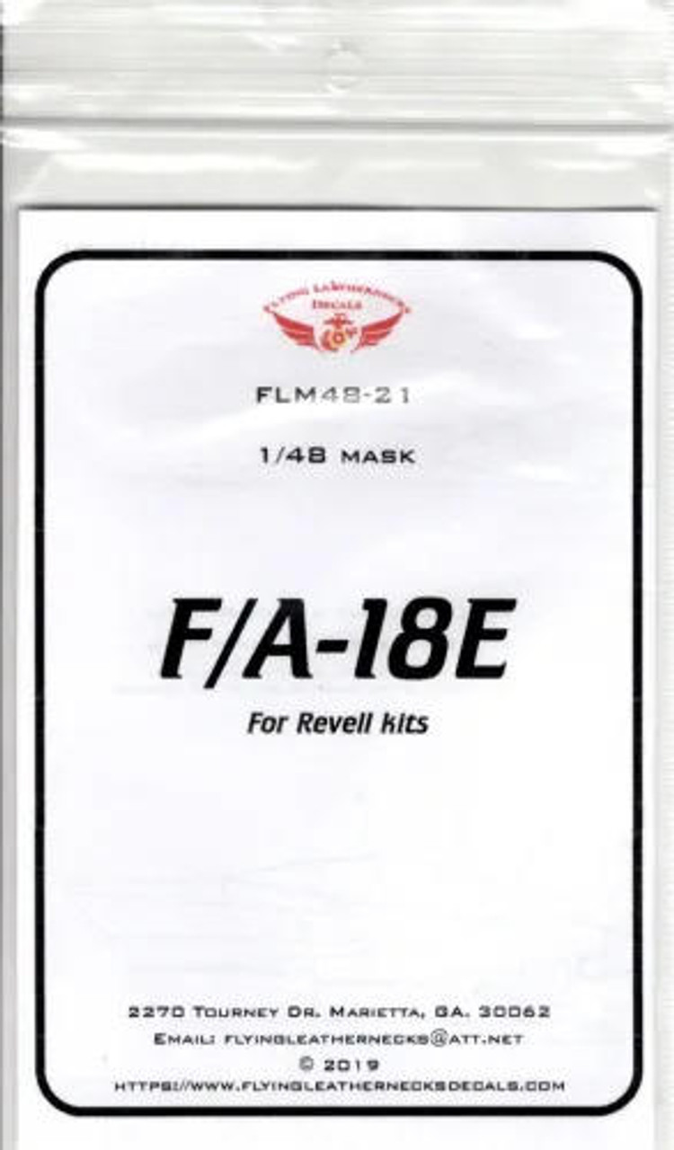 FLN-M48-21 1/48 Flying Leathernecks F/A-18E canopy wheek mask for Revell MMD Squadron