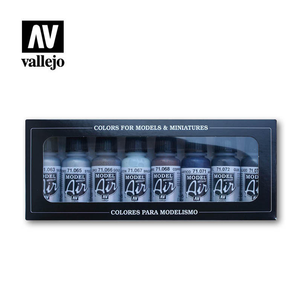 Vallejo Paint 17ml Bottle Metallics Model Air Paint Set (8 Colors