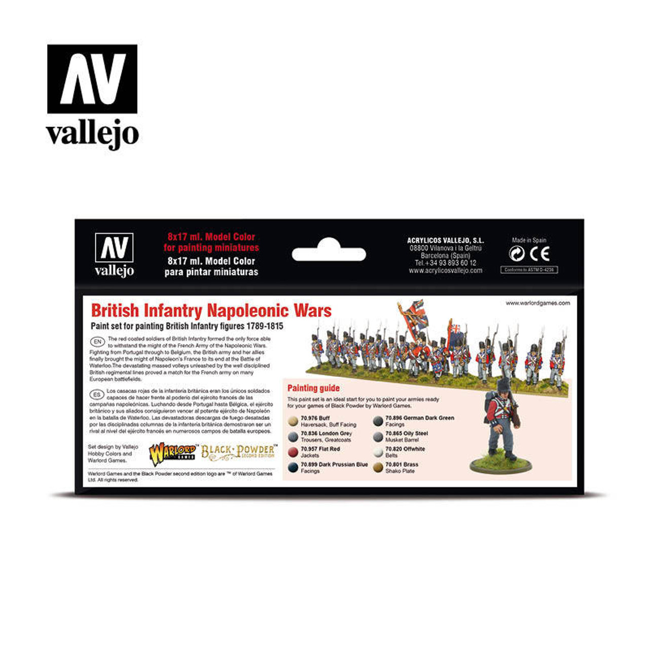 Vallejo Paint 17ml Bottle WWII British Armour & Infantry Wargames Paint Set  (6 Colors) 