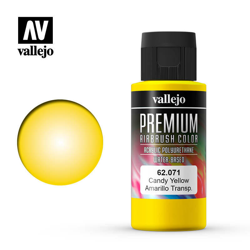 Vallejo Paint 60ml Bottle Candy Yellow Premium - Squadron.com