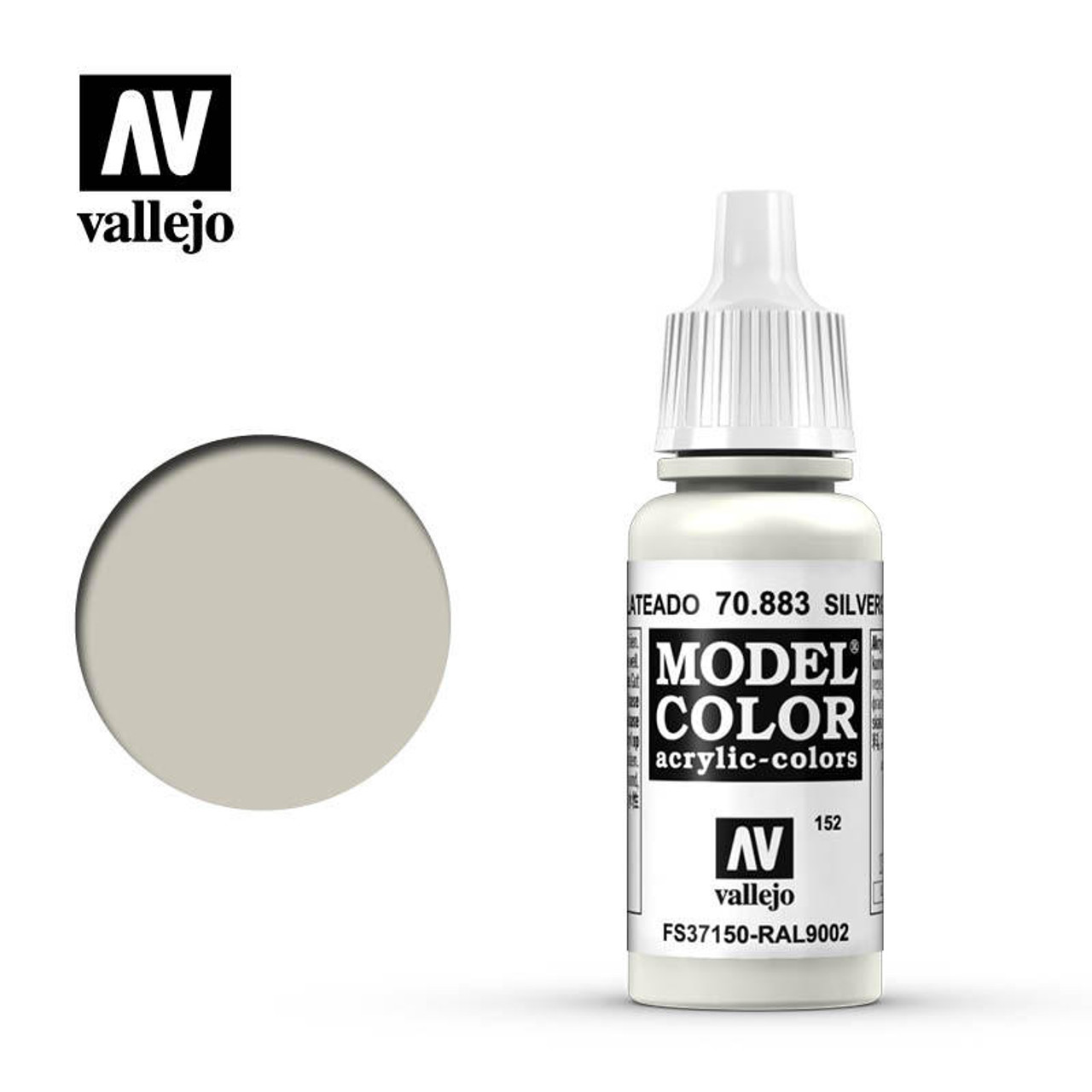 Vallejo Silver Model Color Paint, 17ml