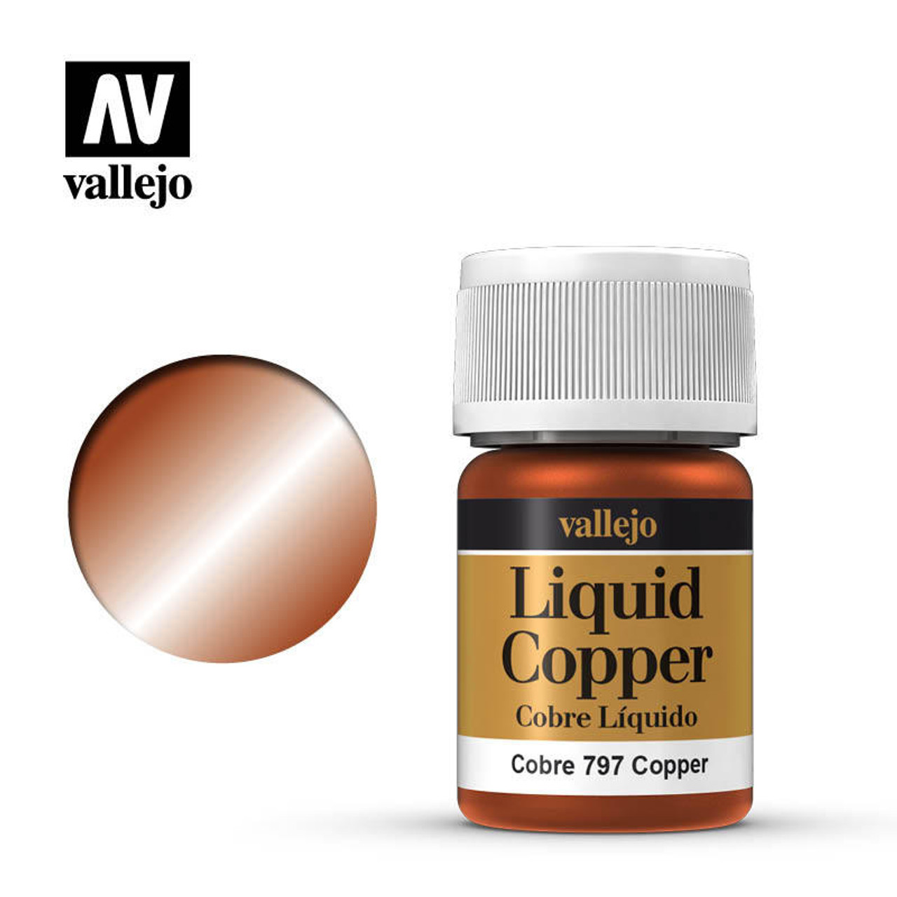 Vallejo Paint 35ml Bottle Metallic Liquid Copper Model Color 