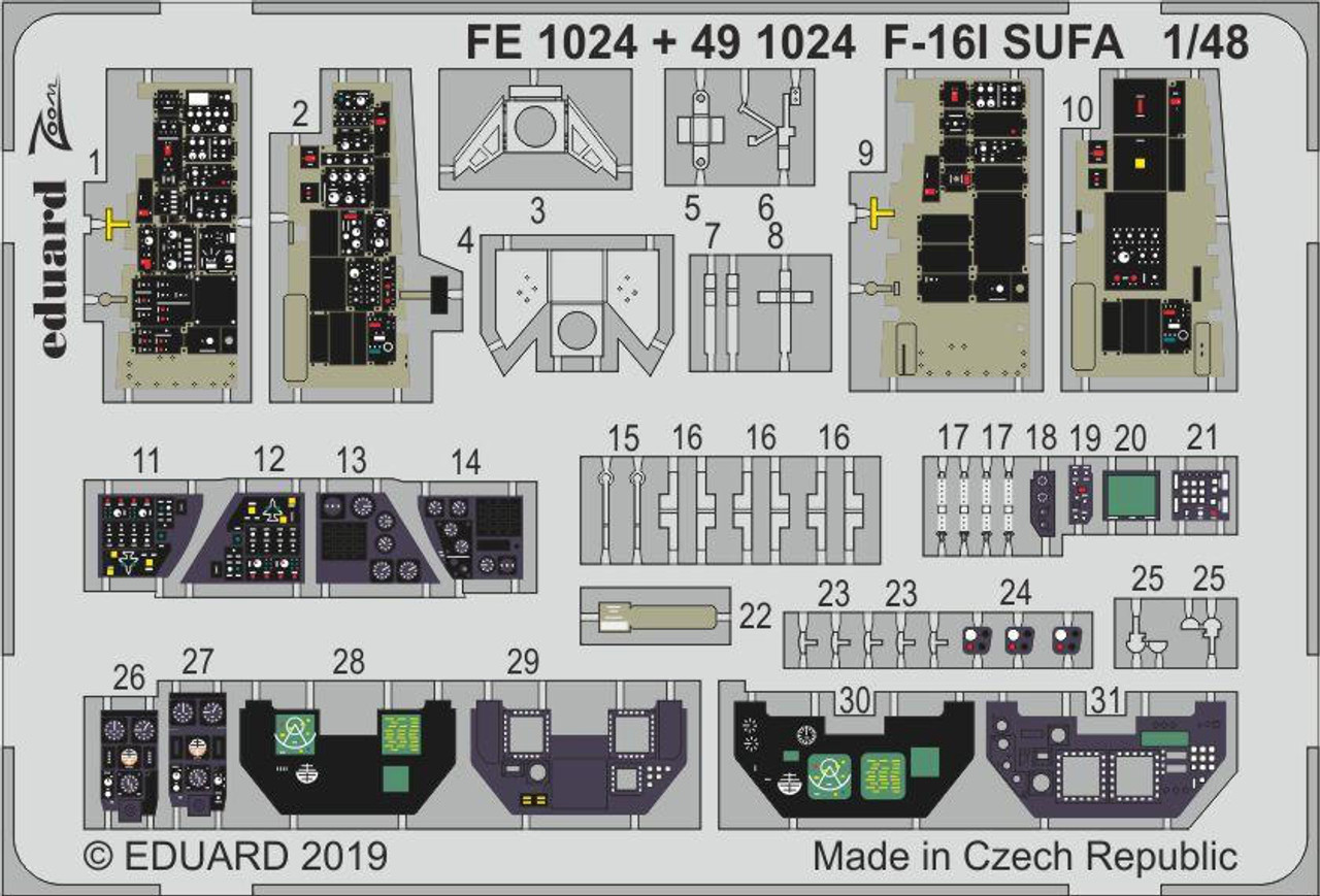 EDU491024 1/48 Eduard F-16I Sufa Interior for Hasegawa Pre-Painted MMD Squadron