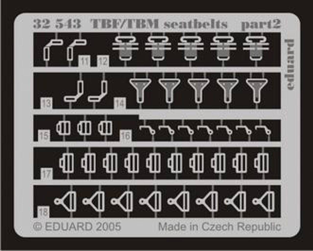 EDU32543 1/32 Eduard Seatbelts TBF/TBM Avenger for Trumpeter Pre-Painted MMD Squadron