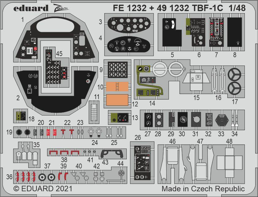 Maquette Intérieur B-57B CANBERRA EDUARD FE465 - Échelle 1/48 - Neuf Sous Blister - Pour Modélistes Avancés