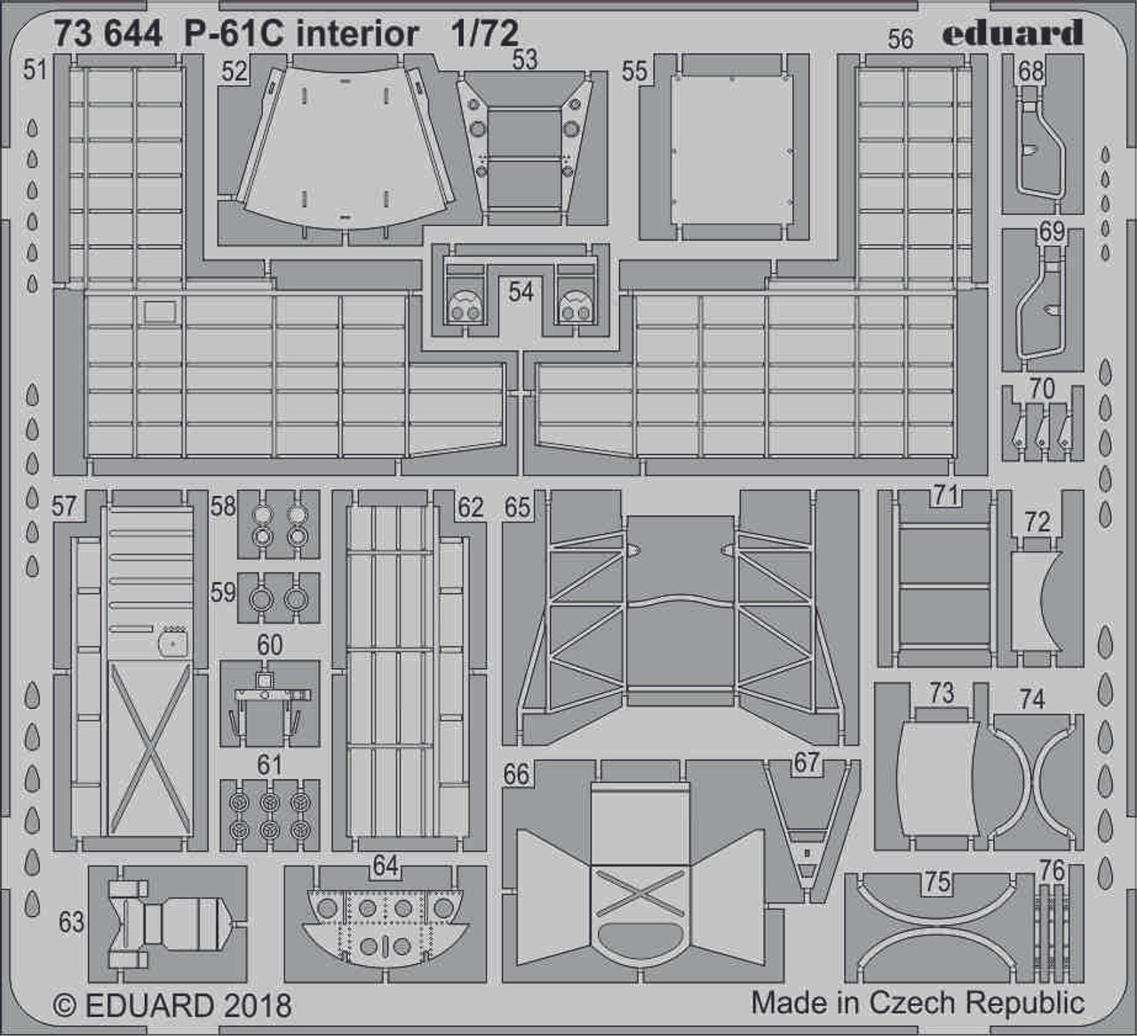 EDU73644 1/72 Eduard P-61C Interior for Hobby Boss Pre-Painted MMD Squadron