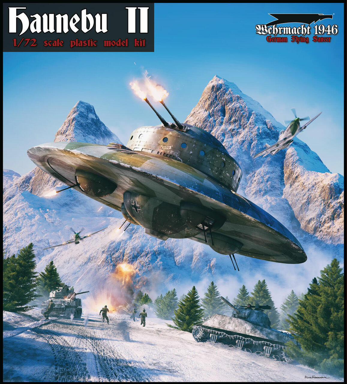 UFOモデルキット 1/72 スケール 1/72 Squadron Models Haunebu II German Flying Saucer UFO