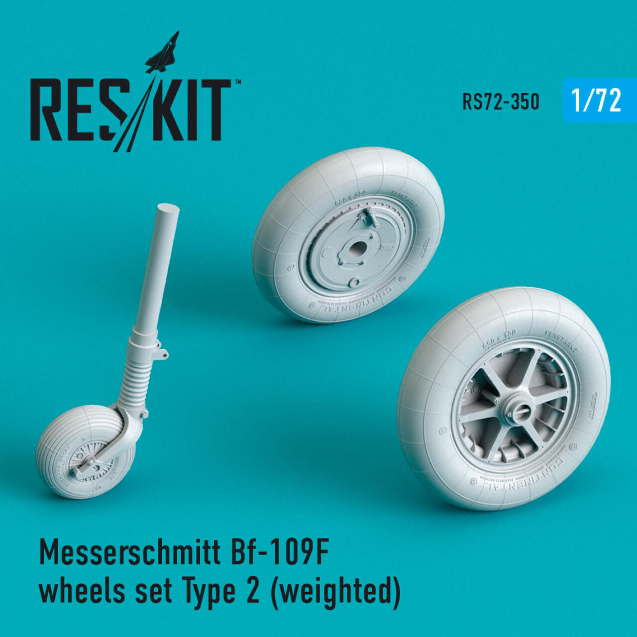 RES-RS72-0350 1/72 Reskit Messerschmitt Bf-109F G Early wheels set Type 2 weighted 1/72 MMD Squadron