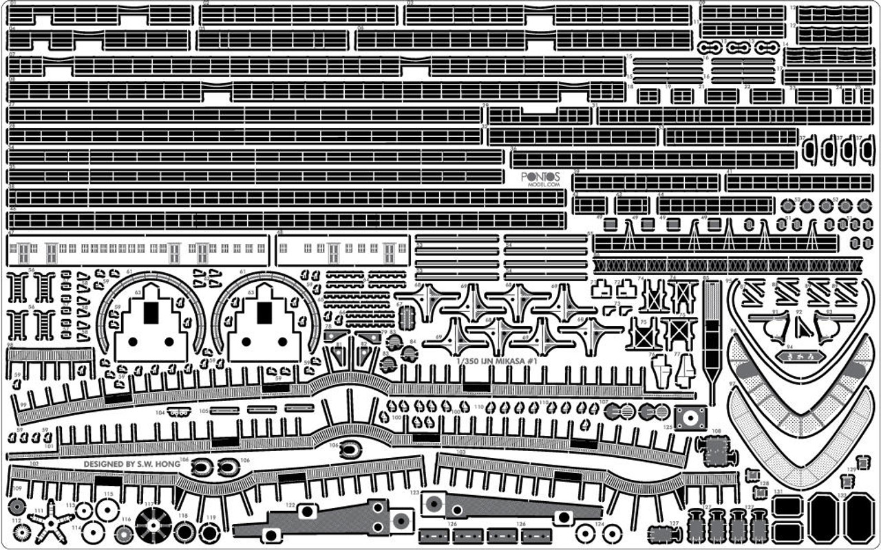 1/350 Pontos Model IJN Mikasa 1905 Detail up set
