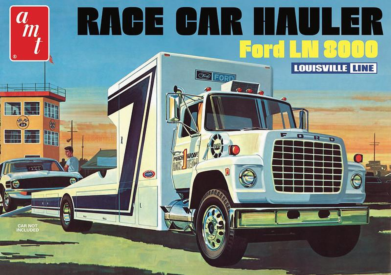 レースカーホーラー フォード LN8000 ルイビルライン 1/25 amt 1/25 AMT Ford LN8000 Race Car Hauler - Squadron.com