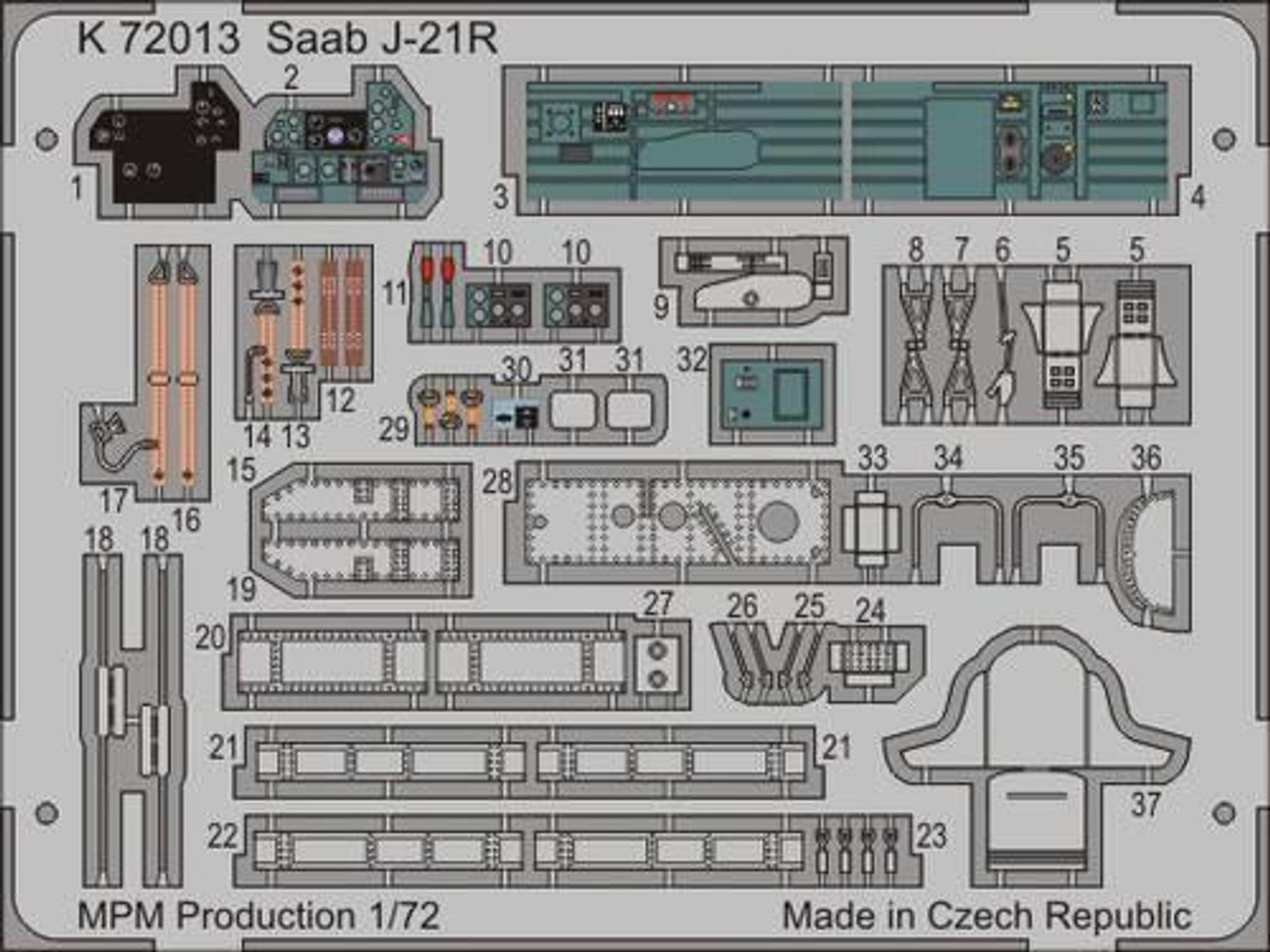 1/72 Special Hobby Spitfire Mk.21/Seafire Mk.45 Photo Etch Detail Set