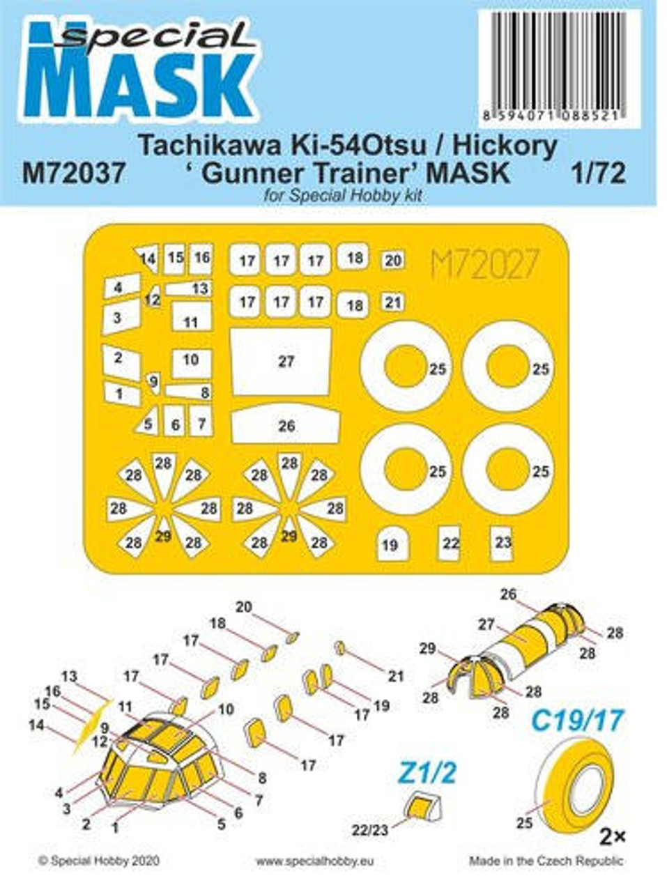 CMK-100-M72037 1/72 Special Hobby Tachikawa Ki-54Otsu / Hickory Gunner Trainer MASK Paint Mask MMD Squadron
