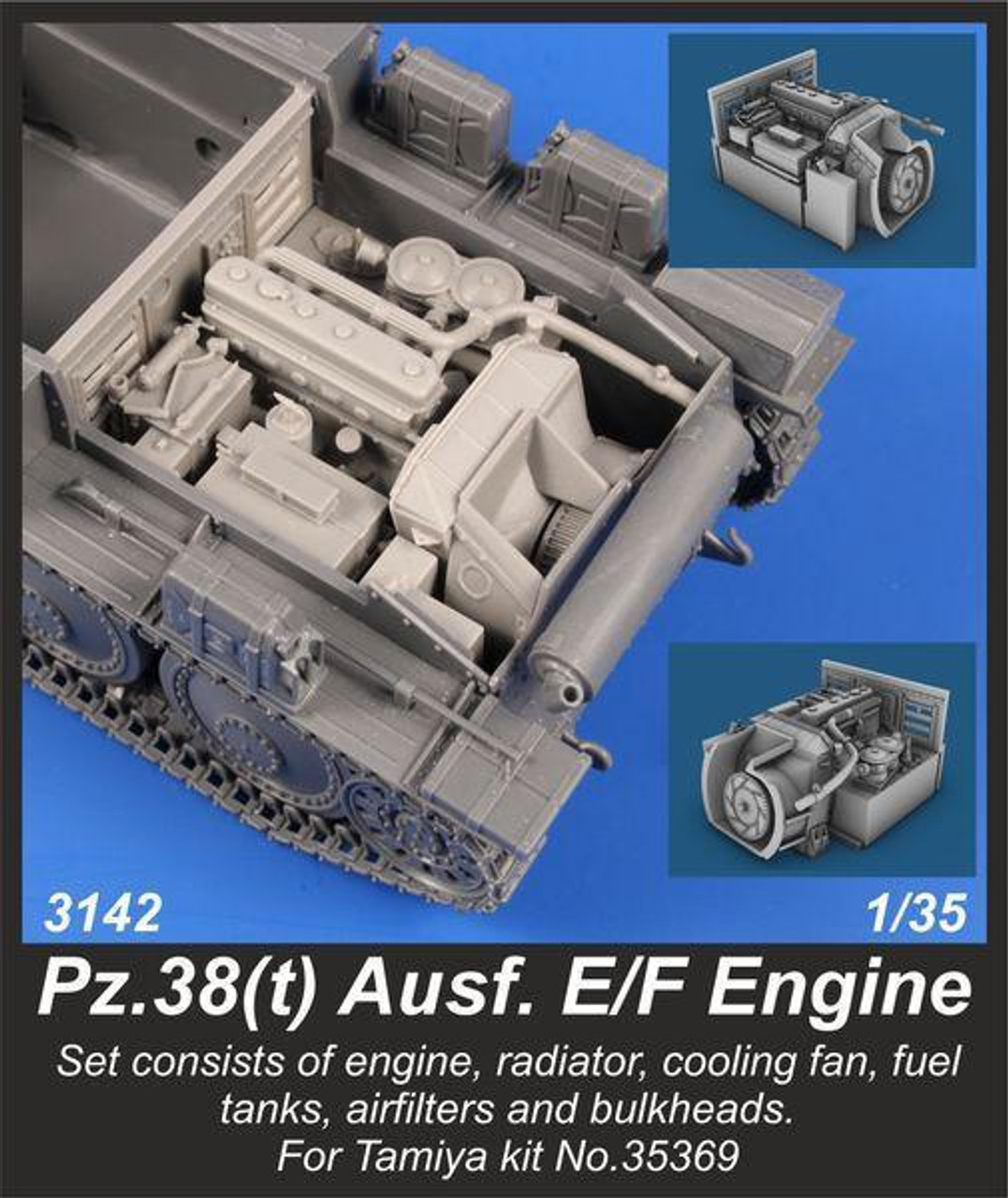 1/35 CMK Pz.38(t) Ausf. E/F Engine Set 1/35 Resin - Squadron.com